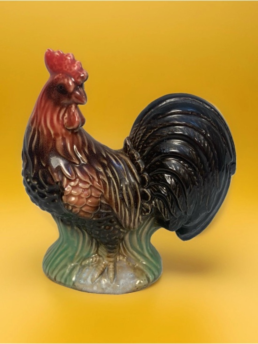 Vintage Ceramic Rooster Figurine Farmhouse Country Kitchen Decor 5” Chicken